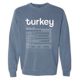 Turkey Nutrition Facts Funny Thanksgiving Christmas food Garment-Dyed Sweatshirt