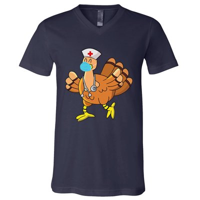 Thanksgiving Nurse Funny Turkey Scrub Gifts For Nurses V-Neck T-Shirt