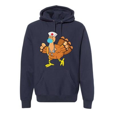 Thanksgiving Nurse Funny Turkey Scrub Gifts For Nurses Premium Hoodie