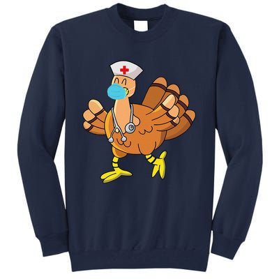 Thanksgiving Nurse Funny Turkey Scrub Gifts For Nurses Tall Sweatshirt