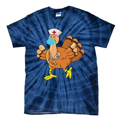 Thanksgiving Nurse Funny Turkey Scrub Gifts For Nurses Tie-Dye T-Shirt