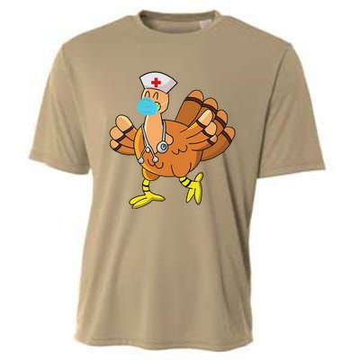 Thanksgiving Nurse Funny Turkey Scrub Gifts For Nurses Cooling Performance Crew T-Shirt