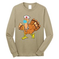 Thanksgiving Nurse Funny Turkey Scrub Gifts For Nurses Long Sleeve Shirt