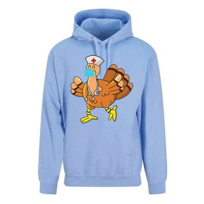 Thanksgiving Nurse Funny Turkey Scrub Gifts For Nurses Unisex Surf Hoodie