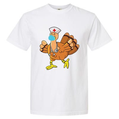 Thanksgiving Nurse Funny Turkey Scrub Gifts For Nurses Garment-Dyed Heavyweight T-Shirt