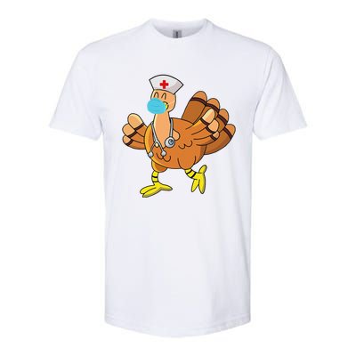 Thanksgiving Nurse Funny Turkey Scrub Gifts For Nurses Softstyle CVC T-Shirt