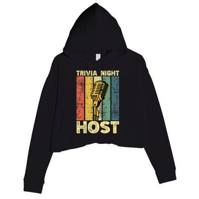 Trivia Night For Trivia Night Emcee Player Host Game Night Crop Fleece Hoodie