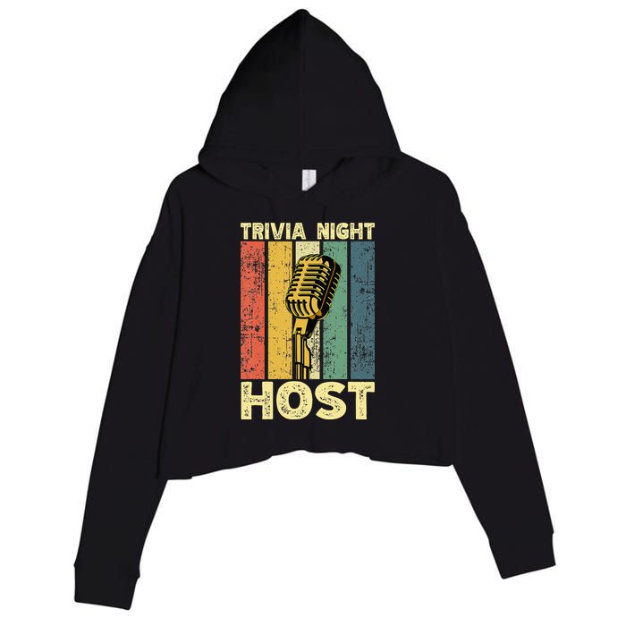 Trivia Night For Trivia Night Emcee Player Host Game Night Crop Fleece Hoodie