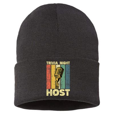 Trivia Night For Trivia Night Emcee Player Host Game Night Sustainable Knit Beanie