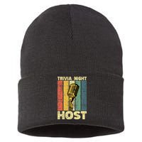 Trivia Night For Trivia Night Emcee Player Host Game Night Sustainable Knit Beanie