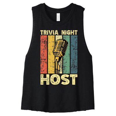 Trivia Night For Trivia Night Emcee Player Host Game Night Women's Racerback Cropped Tank