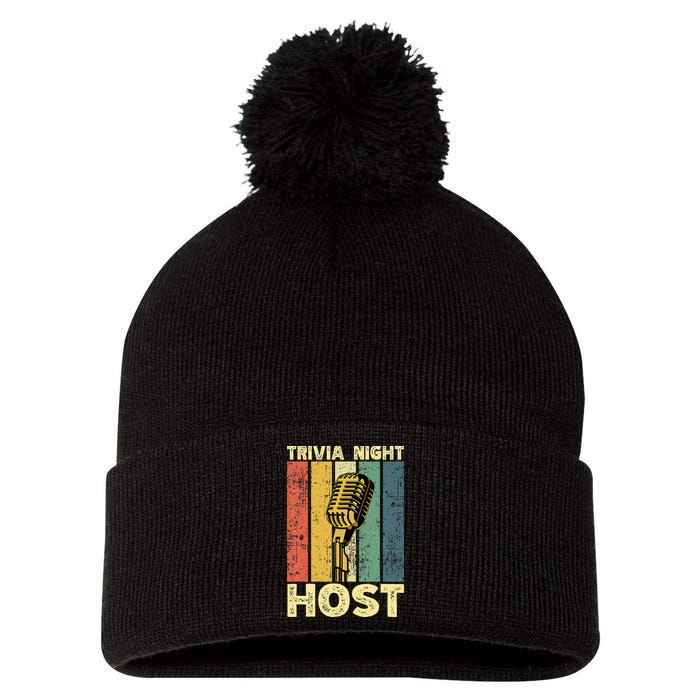 Trivia Night For Trivia Night Emcee Player Host Game Night Pom Pom 12in Knit Beanie