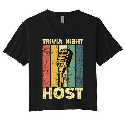 Trivia Night For Trivia Night Emcee Player Host Game Night Women's Crop Top Tee