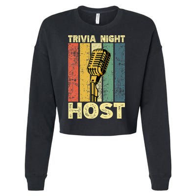Trivia Night For Trivia Night Emcee Player Host Game Night Cropped Pullover Crew