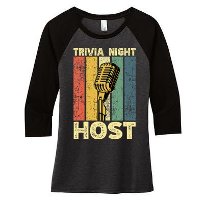 Trivia Night For Trivia Night Emcee Player Host Game Night Women's Tri-Blend 3/4-Sleeve Raglan Shirt
