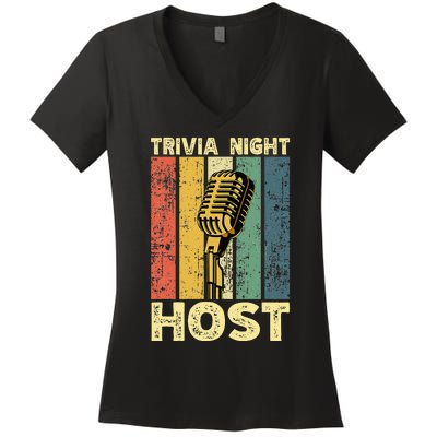 Trivia Night For Trivia Night Emcee Player Host Game Night Women's V-Neck T-Shirt