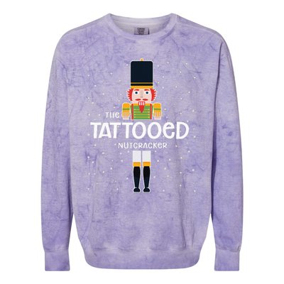 Tattooed Nutcracker Family Matching Funny Pajama Colorblast Crewneck Sweatshirt