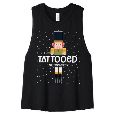 Tattooed Nutcracker Family Matching Funny Pajama Women's Racerback Cropped Tank