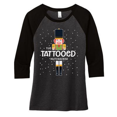 Tattooed Nutcracker Family Matching Funny Pajama Women's Tri-Blend 3/4-Sleeve Raglan Shirt