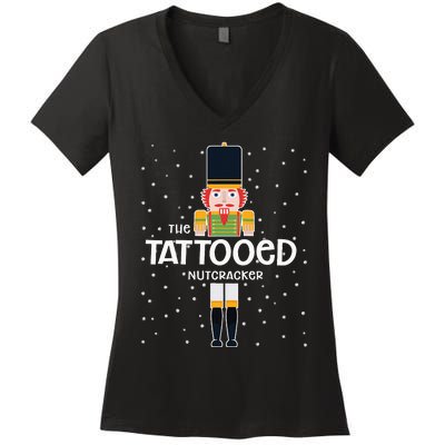 Tattooed Nutcracker Family Matching Funny Pajama Women's V-Neck T-Shirt