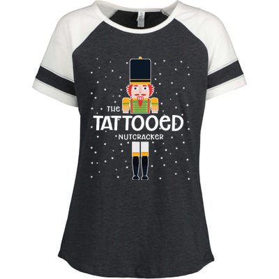 Tattooed Nutcracker Family Matching Funny Pajama Enza Ladies Jersey Colorblock Tee