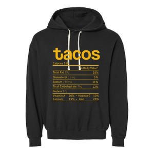 Tacos Nutrition Facts Funny Thanksgiving Christmas Food Garment-Dyed Fleece Hoodie