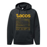 Tacos Nutrition Facts Funny Thanksgiving Christmas Food Performance Fleece Hoodie