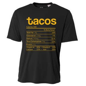 Tacos Nutrition Facts Funny Thanksgiving Christmas Food Cooling Performance Crew T-Shirt