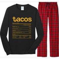 Tacos Nutrition Facts Funny Thanksgiving Christmas Food Long Sleeve Pajama Set