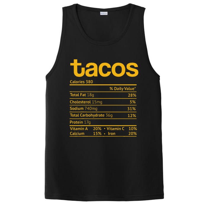 Tacos Nutrition Facts Funny Thanksgiving Christmas Food PosiCharge Competitor Tank