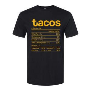 Tacos Nutrition Facts Funny Thanksgiving Christmas Food Softstyle CVC T-Shirt