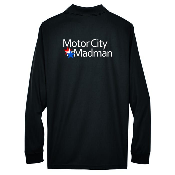 Ted Nugent For President Motor City Madman On Back Performance Long Sleeve Polo