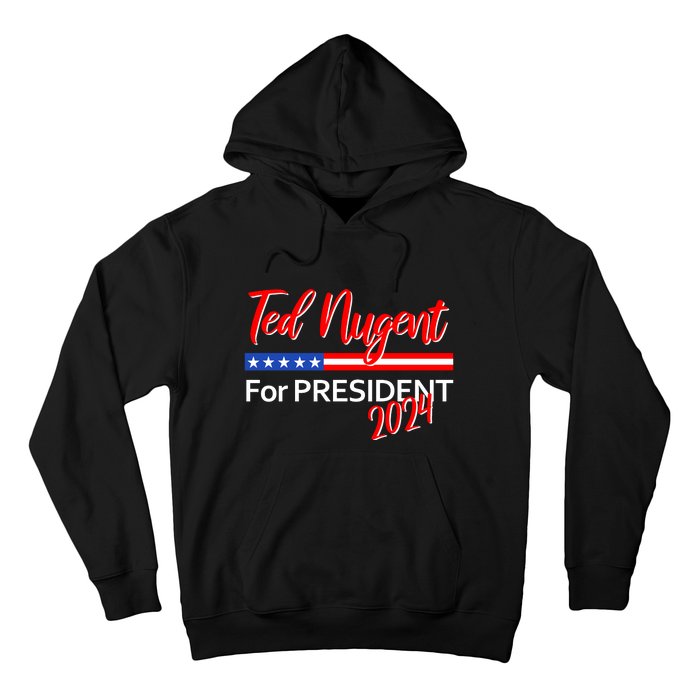 Ted Nugent For President Motor City Madman On Back Hoodie