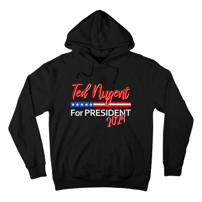 Ted Nugent For President Motor City Madman On Back Tall Hoodie