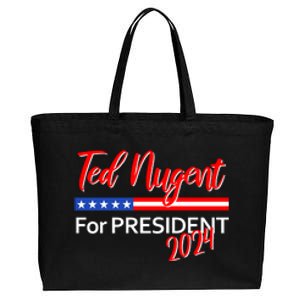 Ted Nugent For President Motor City Madman On Back Cotton Canvas Jumbo Tote