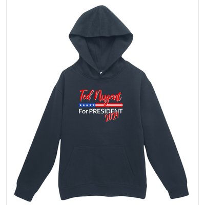 Ted Nugent For President Motor City Madman On Back Urban Pullover Hoodie