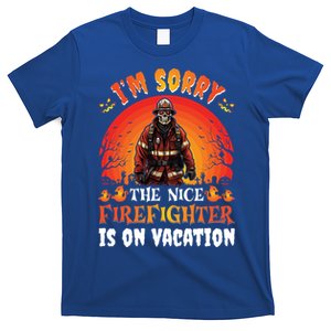 The Nice Firefighter Halloween Skeleton Costume Fire Meaningful Gift T-Shirt