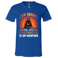 The Nice Firefighter Halloween Skeleton Costume Fire Meaningful Gift V-Neck T-Shirt