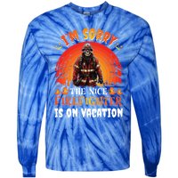 The Nice Firefighter Halloween Skeleton Costume Fire Meaningful Gift Tie-Dye Long Sleeve Shirt