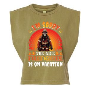 The Nice Firefighter Halloween Skeleton Costume Fire Meaningful Gift Garment-Dyed Women's Muscle Tee