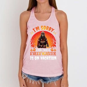 The Nice Firefighter Halloween Skeleton Costume Fire Meaningful Gift Women's Knotted Racerback Tank