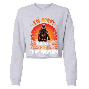 The Nice Firefighter Halloween Skeleton Costume Fire Meaningful Gift Cropped Pullover Crew