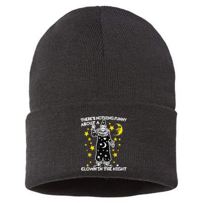 ThereS Nothing Funny About A Clown In The Night Sustainable Knit Beanie