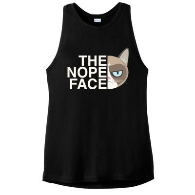 The Nope Face Funny Lazy Cat Joke Gift For Men And Women Gift Ladies PosiCharge Tri-Blend Wicking Tank