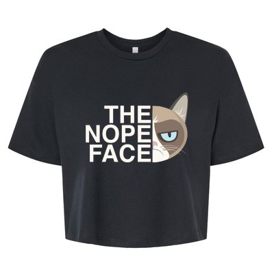 The Nope Face Funny Lazy Cat Joke Gift For Men And Women Gift Bella+Canvas Jersey Crop Tee