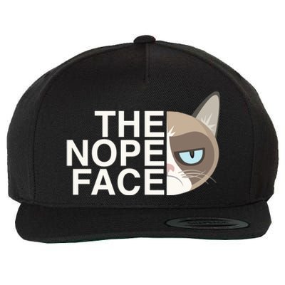 The Nope Face Funny Lazy Cat Joke Gift For Men And Women Gift Wool Snapback Cap