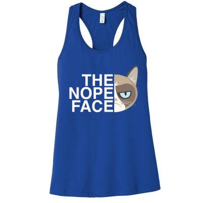 The Nope Face Funny Lazy Cat Joke Gift For Men And Women Gift Women's Racerback Tank