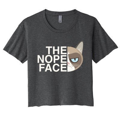 The Nope Face Funny Lazy Cat Joke Gift For Men And Women Gift Women's Crop Top Tee