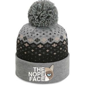 The Nope Face Funny Lazy Cat Joke Gift And Meaningful Gift The Baniff Cuffed Pom Beanie