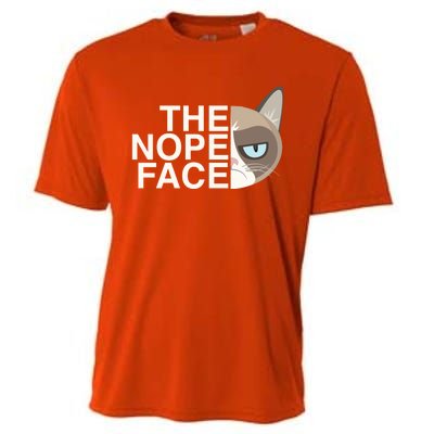 The Nope Face Funny Lazy Cat Joke Gift And Meaningful Gift Cooling Performance Crew T-Shirt